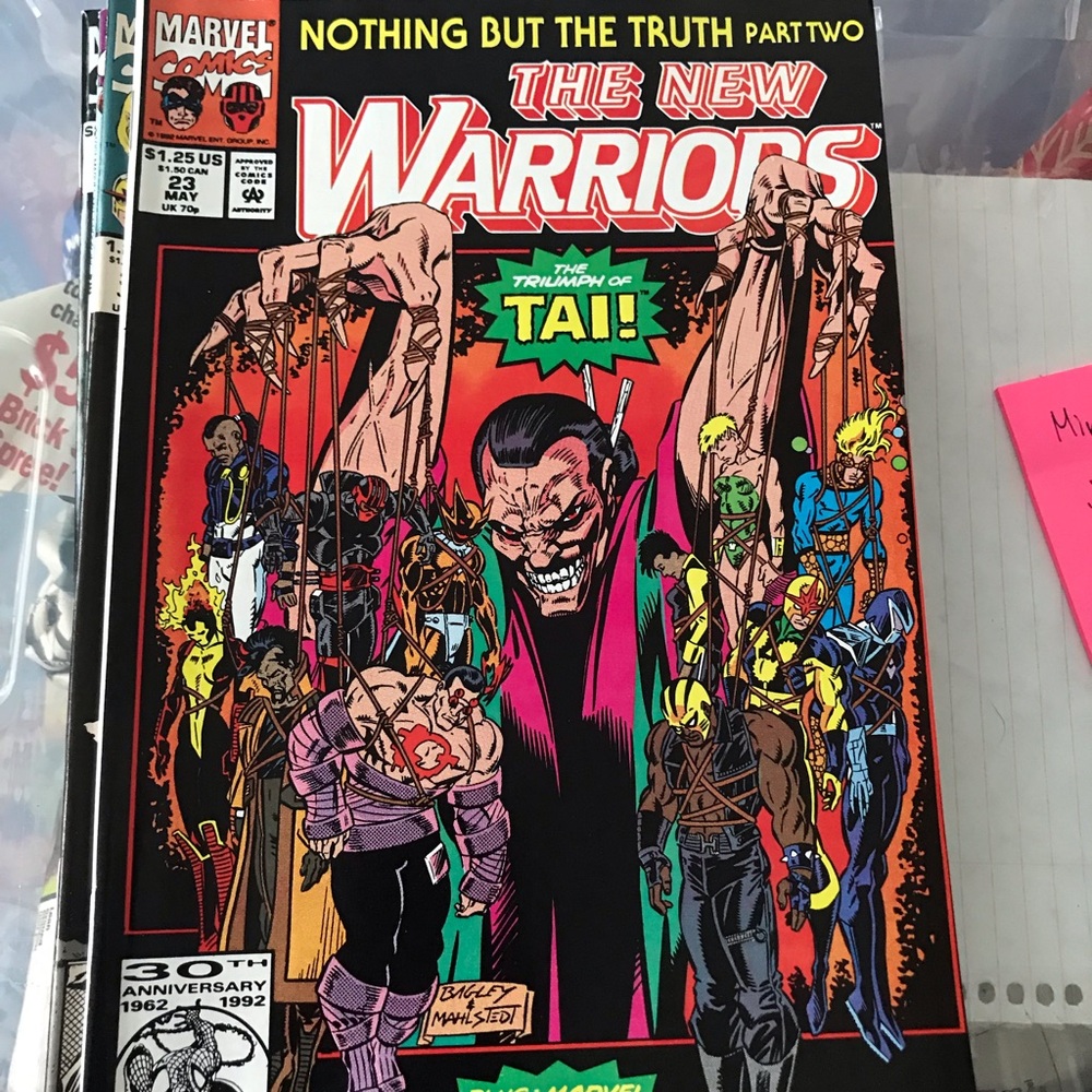 The New Warriors #23 Marvel Comic Book - Red, Black, Green
